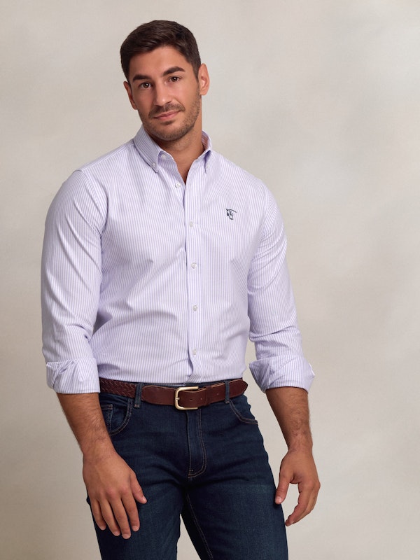 Camisa Oxford Rayas | Malva