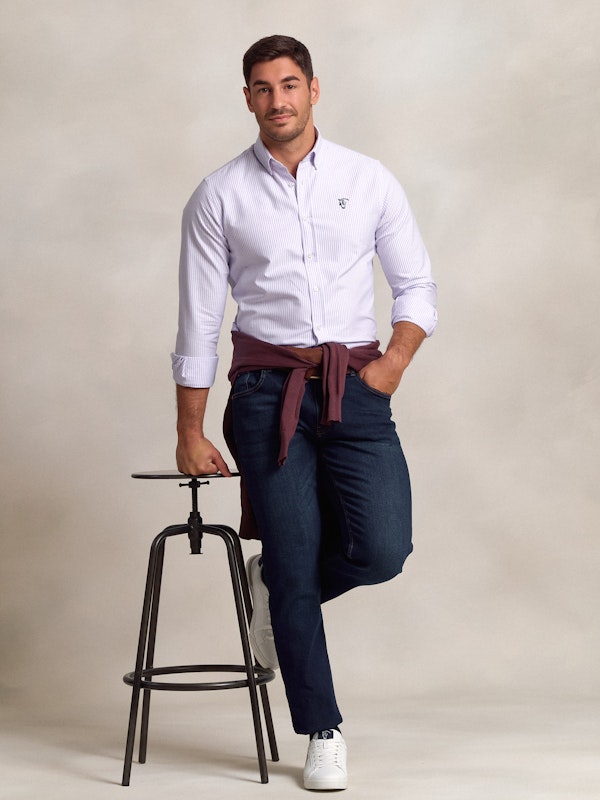 Camisa Oxford Rayas | Malva