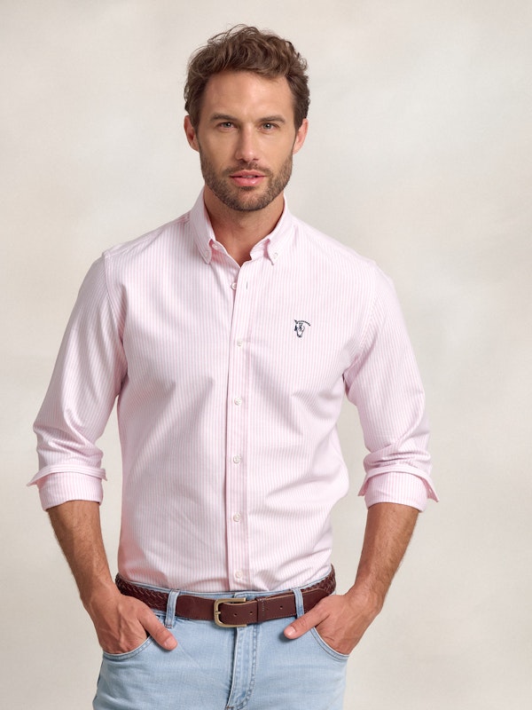 Camisa Oxford Rayas | Rosa