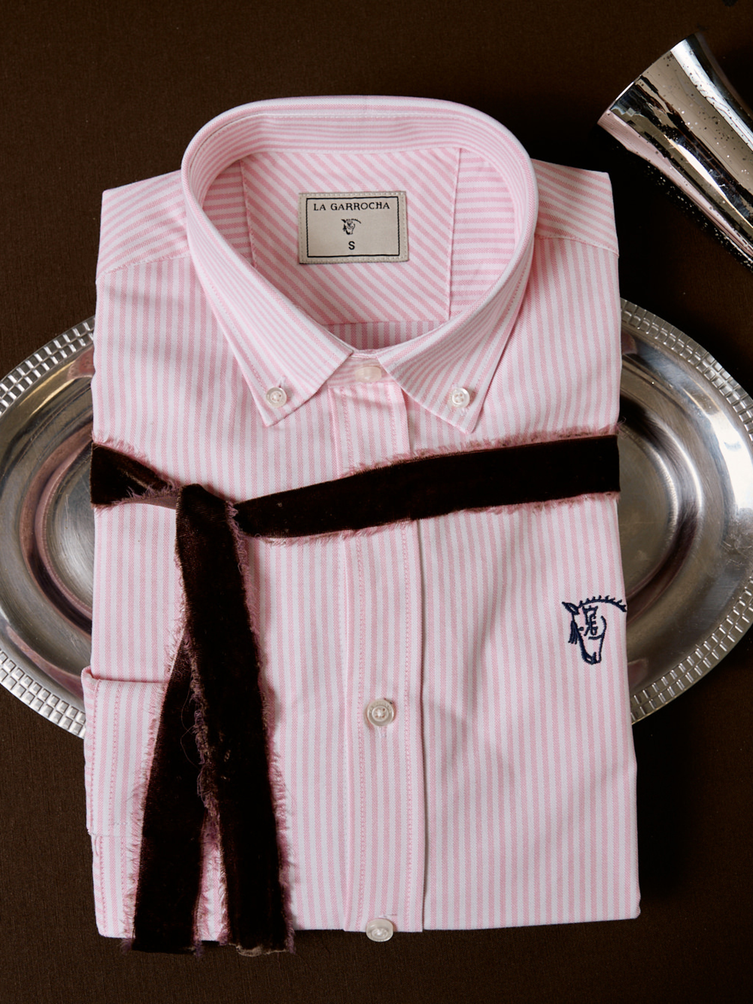 Camisa Oxford Listrada | Rosa