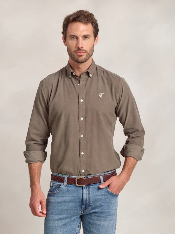 Chemise en Velours | Taupe