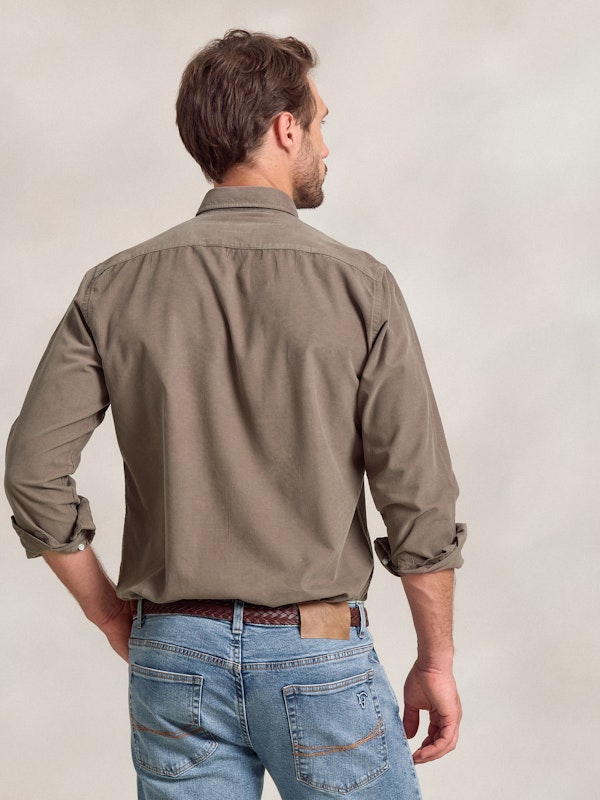 Chemise en Velours | Taupe