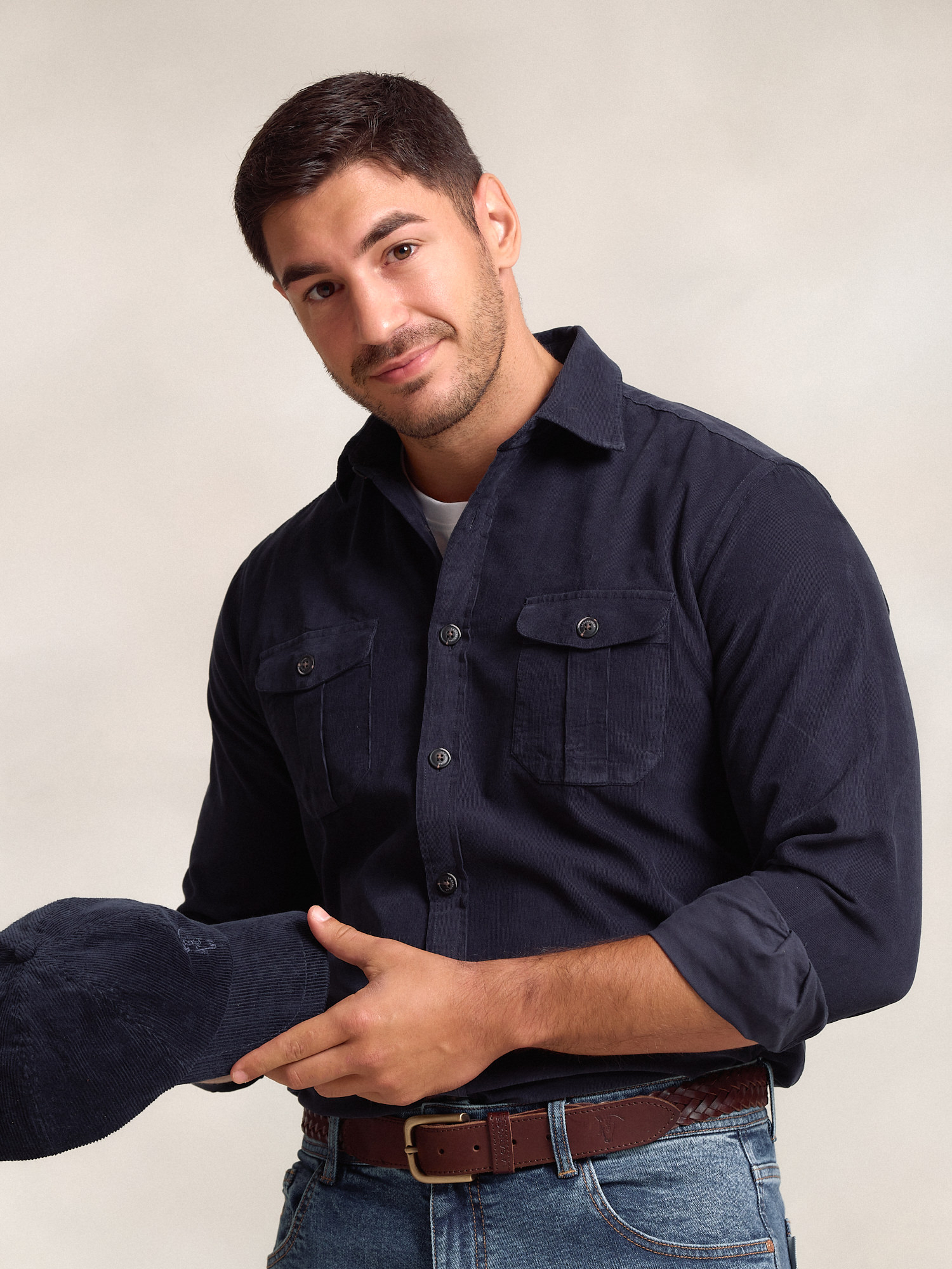 Chemise en Velours avec Poches | Marino