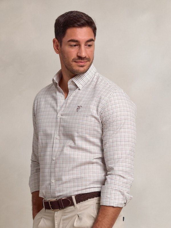Chemise à Carreaux Fins | Moka 