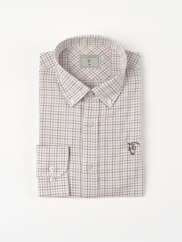 Chemise à Carreaux Fins | Moka 