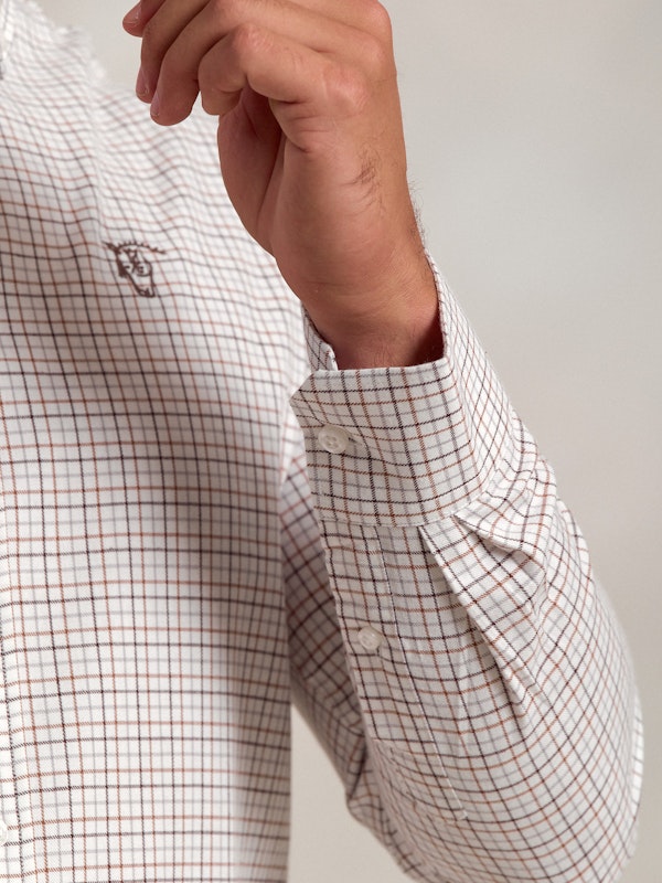 Chemise à Carreaux Fins | Moka 