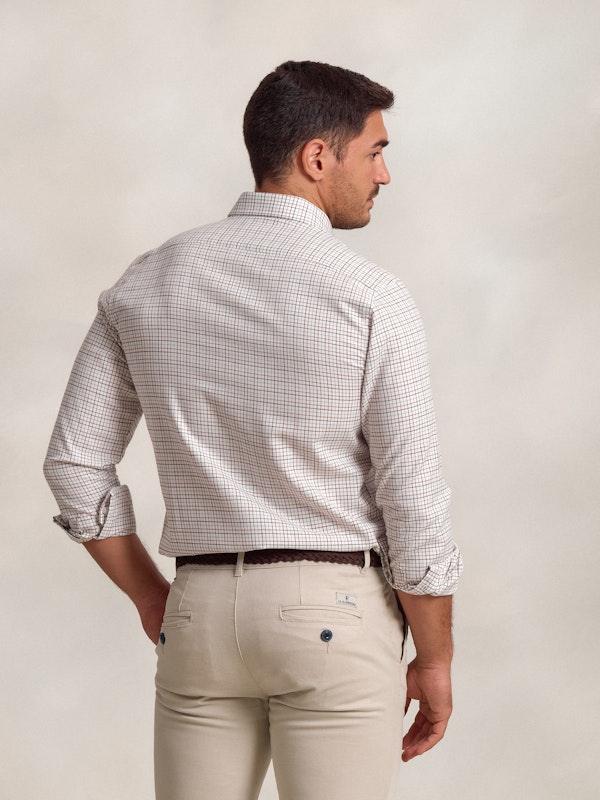 Chemise à Carreaux Fins | Moka 