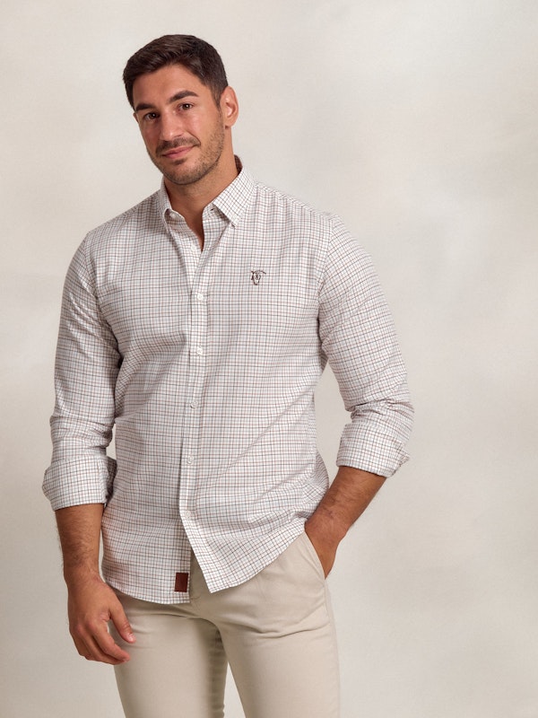 Chemise à Carreaux Fins | Moka 