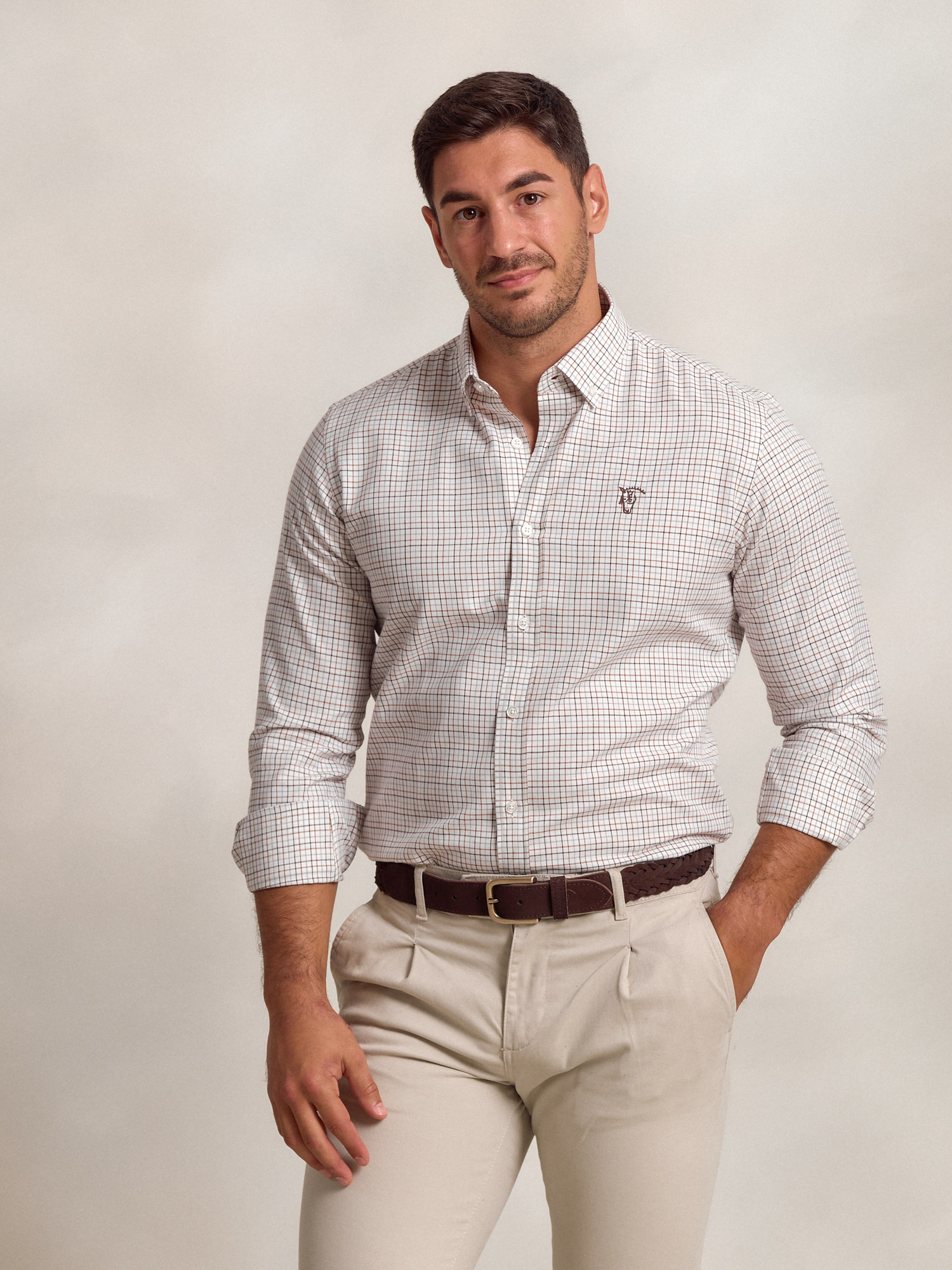 Camisa Cuadros Fino | Moka