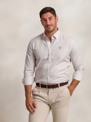 Chemise à Carreaux Fins | Moka 