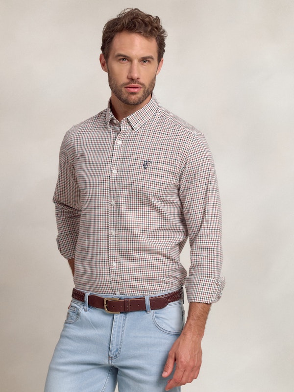 Chemise à Petits Carreaux | Burgundy