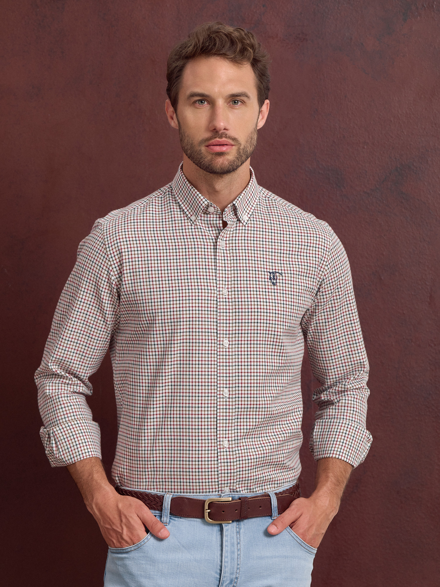 Camisa Cuadros Mini | Burgundy