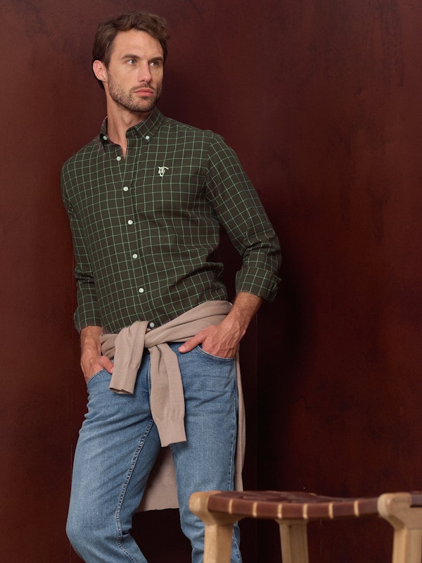 Chemise à Carreaux en Viyella | Vert