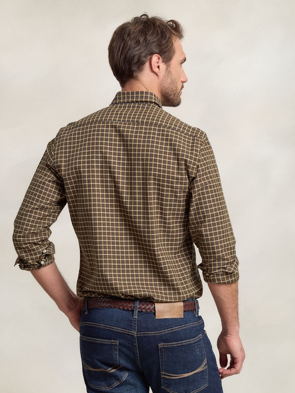 Chemise à Carreaux en viyella Marron