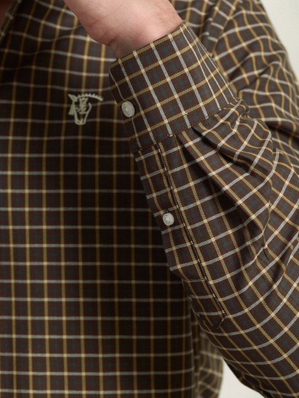 Chemise à Carreaux en viyella Marron