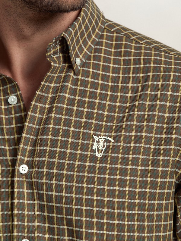 Chemise à Carreaux en viyella Marron