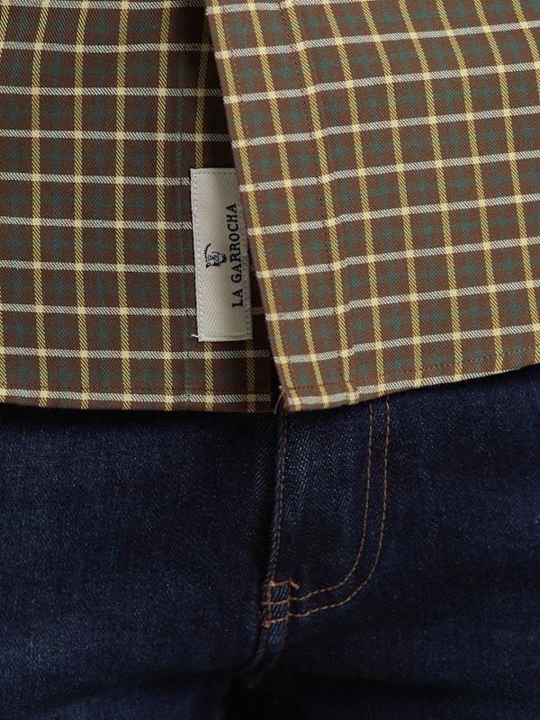 Chemise à Carreaux en viyella Marron