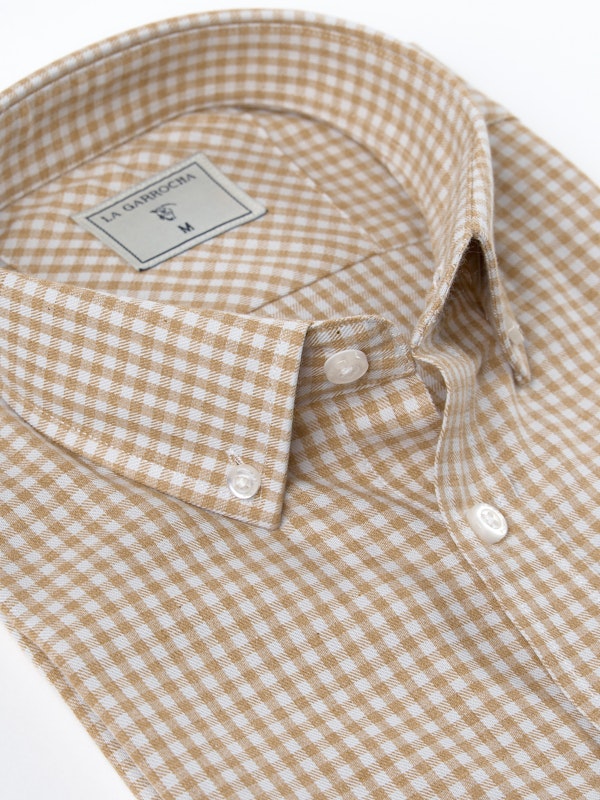  Chemise Viella à Petits Carreaux Vichy | Camel
