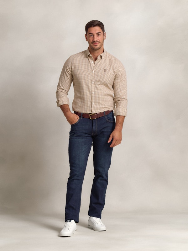  Chemise Viella à Petits Carreaux Vichy | Camel