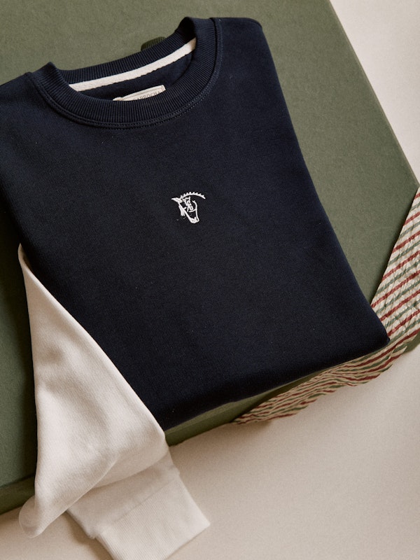 Sweatshirt à Col Boîte Multicolore | Marino