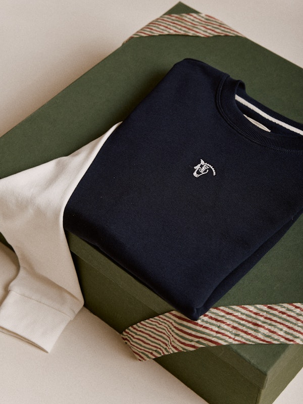 Sweatshirt à Col Boîte Multicolore | Marino