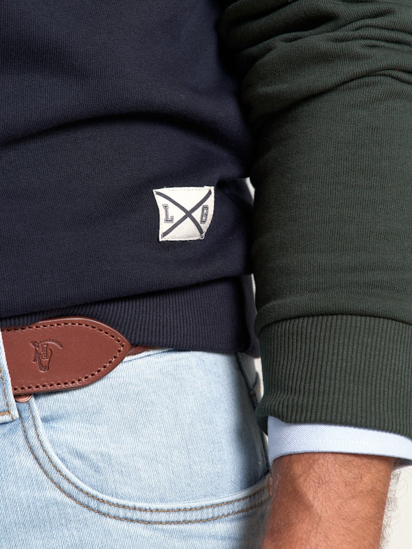 Sweatshirt à Col Boîte Multicolore | Marino