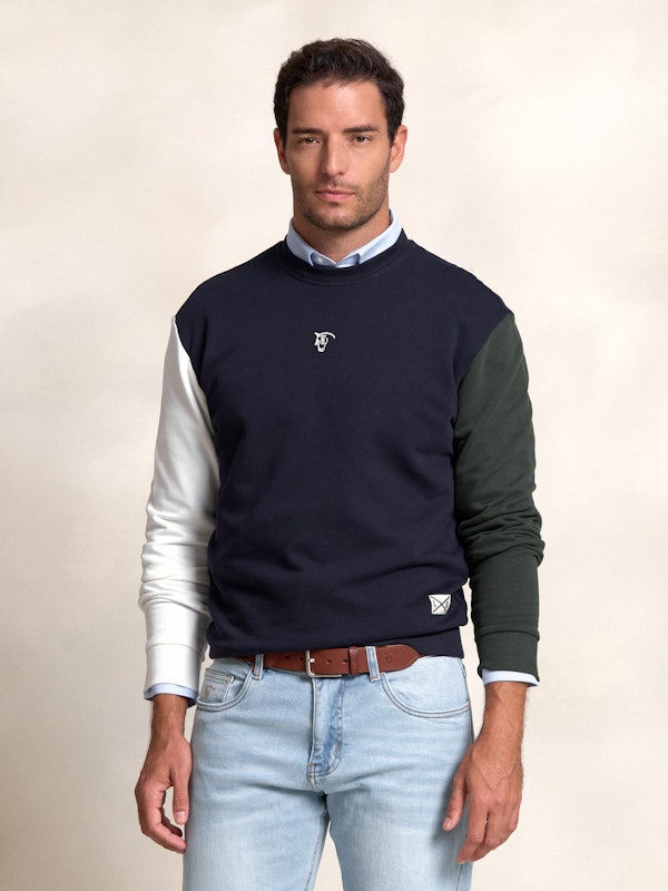 Sudadera Caja Multicolor | Marino