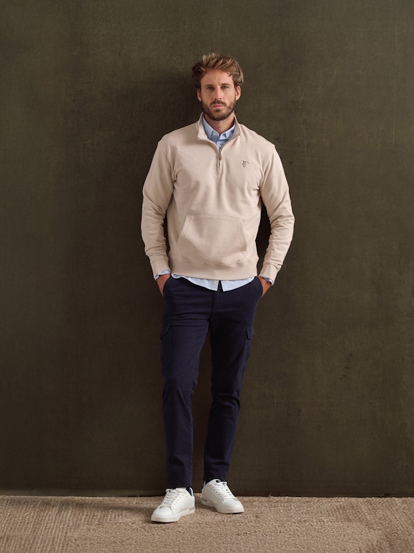 Sweat-shirt à demi-zip basique | Nude