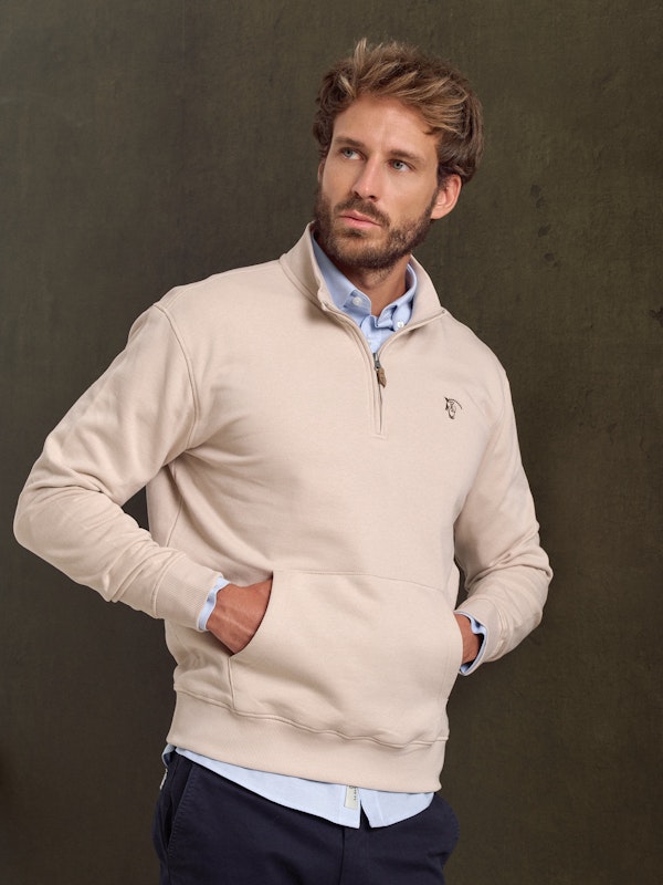 Sweat-shirt à demi-zip basique | Nude