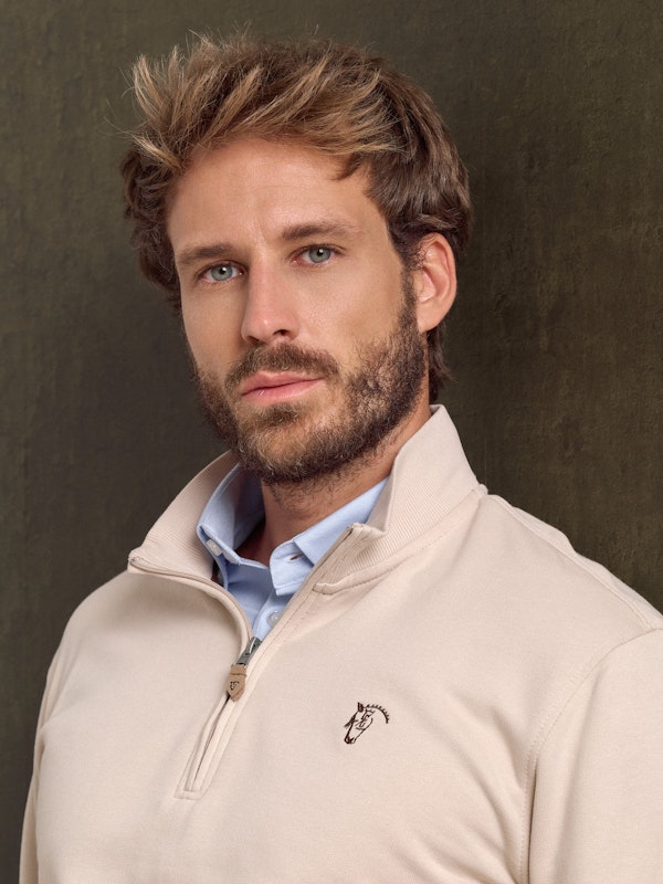 Sweat-shirt à demi-zip basique | Nude