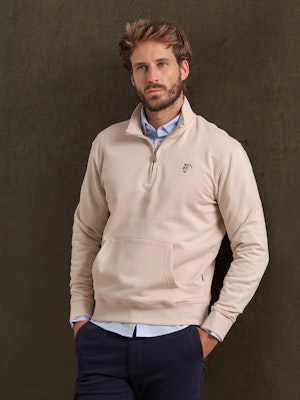 Sudadera Media Cremallera Básica | Nude