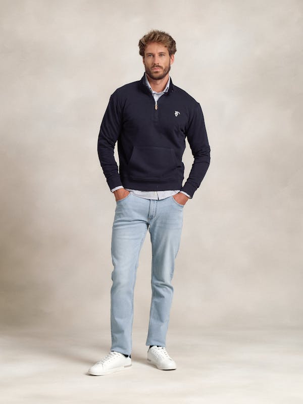 Sweat-shirt à demi-zip basique | Marino