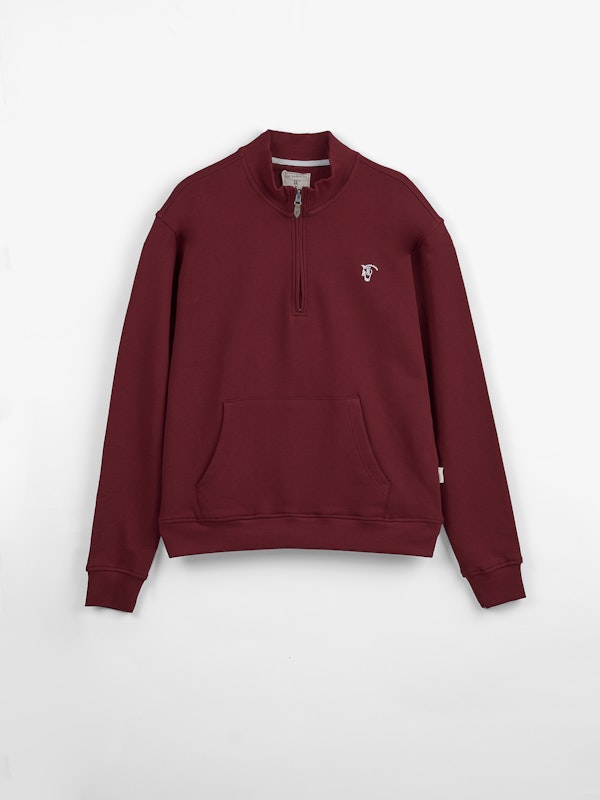 Sweat-shirt à demi-zip basique | Burgundy