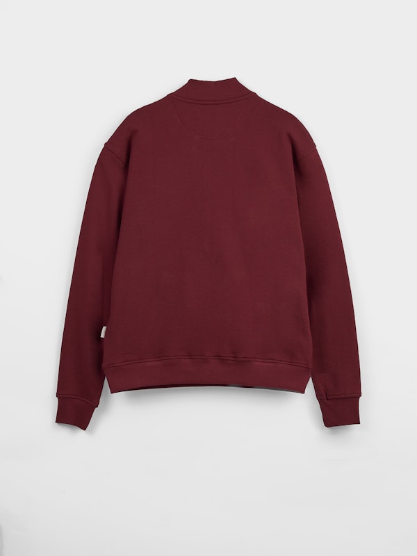 Sweat-shirt à demi-zip basique | Burgundy