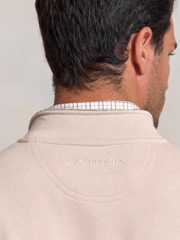 Sweat-shirt à demi-zip détail | Nude