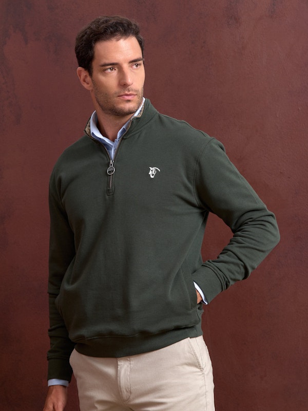 Sudadera Media Cremallera Detalle | Abeto