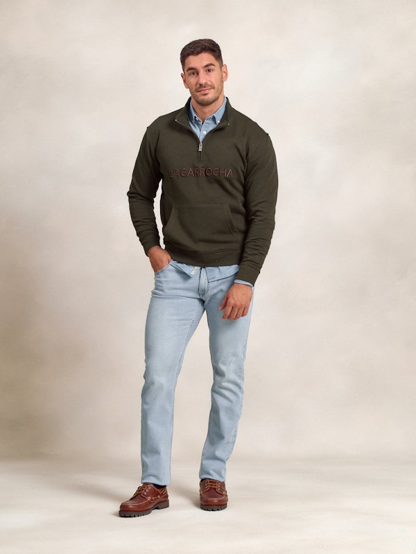 Sweat-shirt à demi-zip Brand | Caza