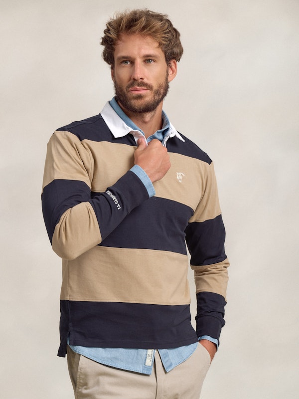 Polo Rayé avec Numéro | Marino