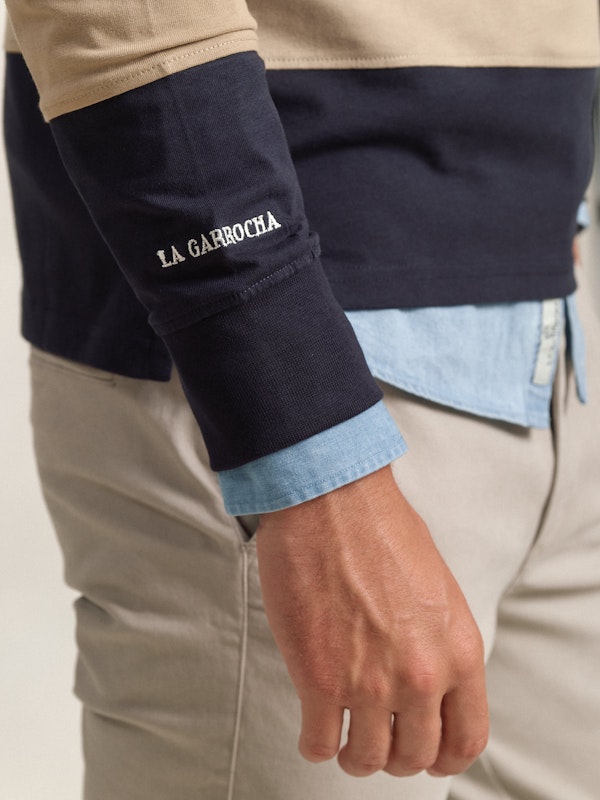 Polo Rayé avec Numéro | Marino