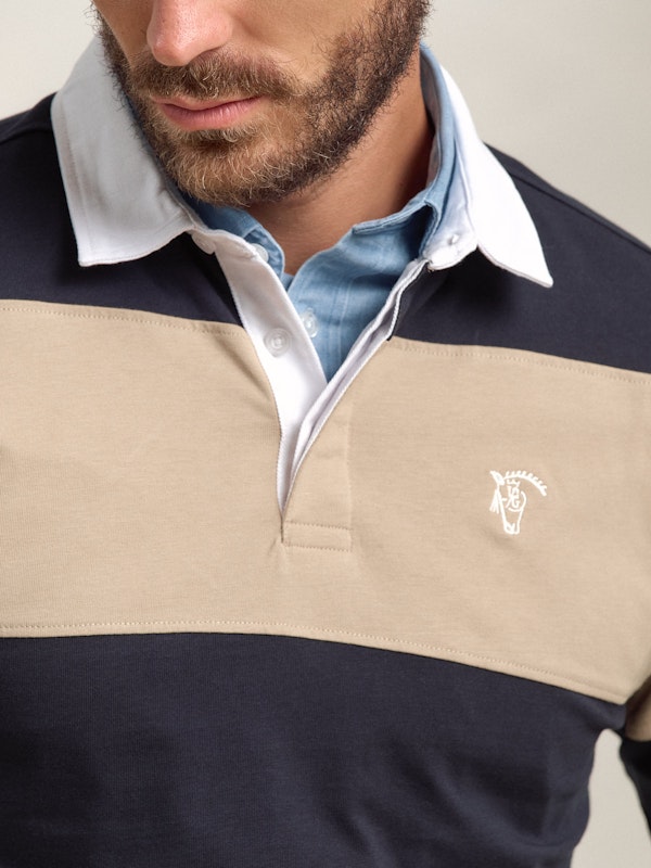 Polo Rayé avec Numéro | Marino