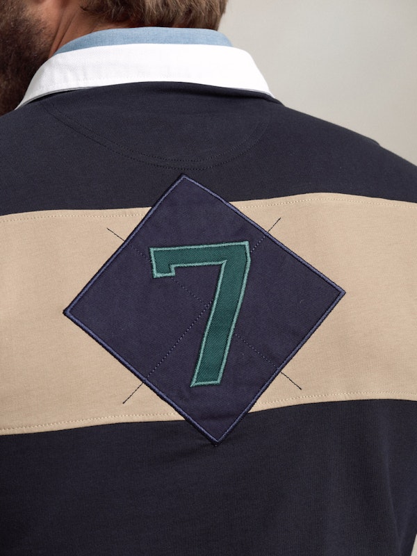 Polo Rayé avec Numéro | Marino