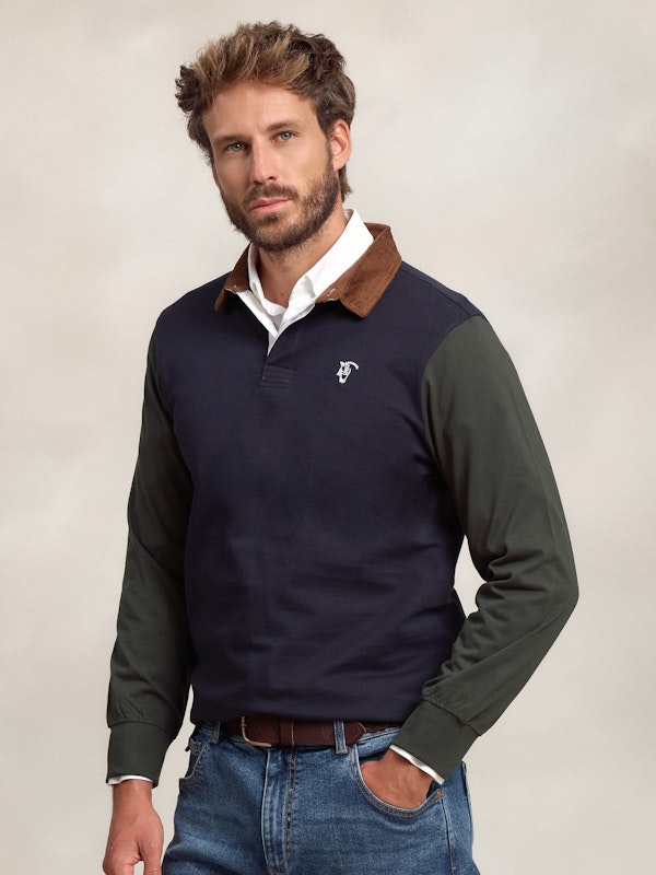 Polo à col Côtelé | Marino