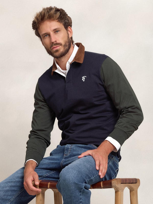 Polo à col Côtelé | Marino