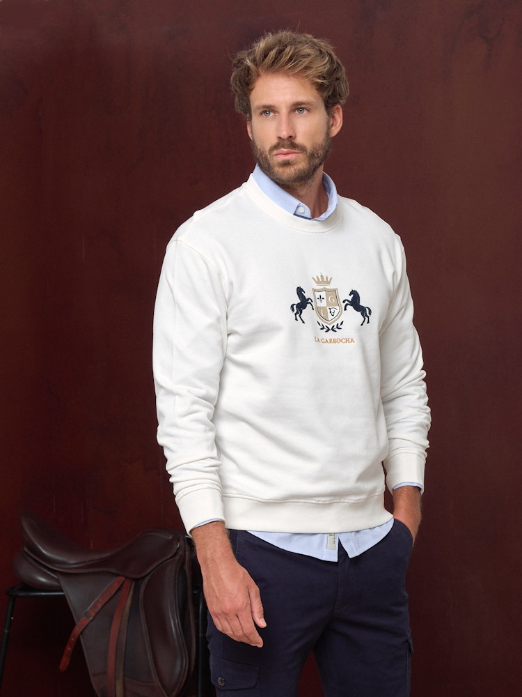 Sudadera Escudo Crudo de hombre La Garrocha