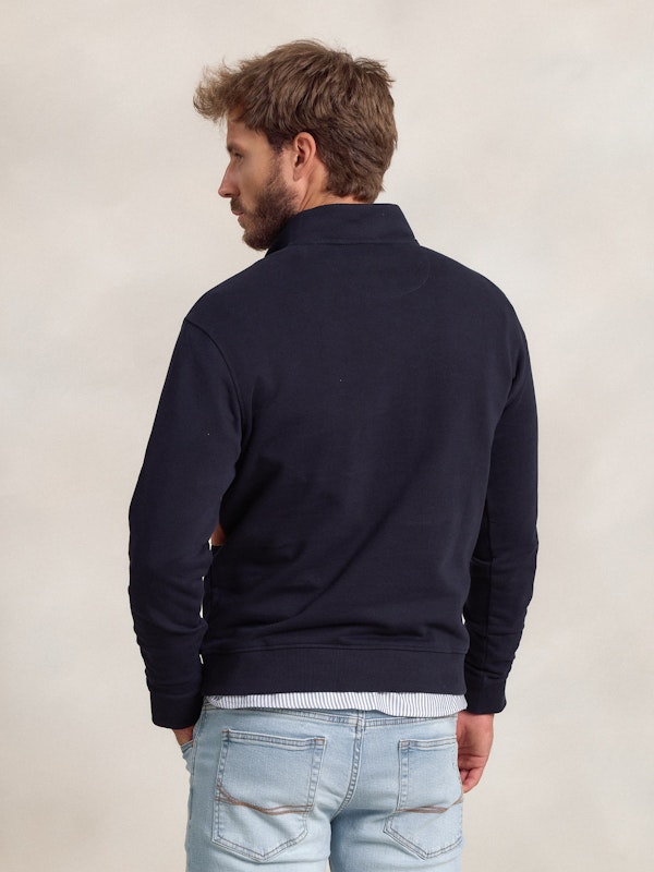 Sweat-shirt à Demi-zip avec Bande Velours Côtelé | Marino 