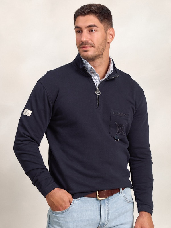 Sweat-shirt à demi-zip avec Poche | Marino