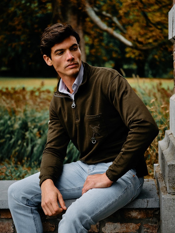 Sweat-shirt à demi-zip avec Poche | Caza