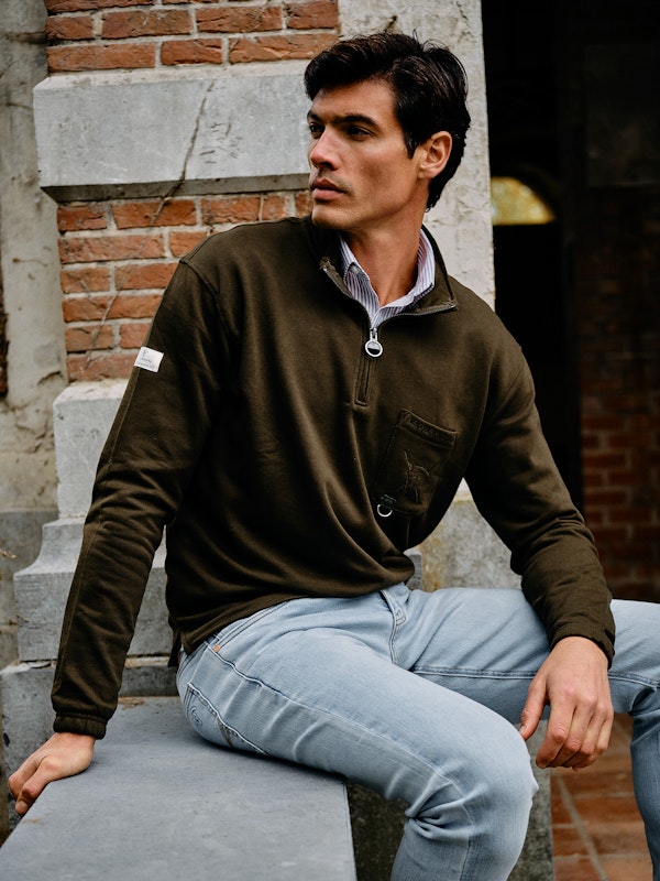 Sweat-shirt à demi-zip avec Poche | Caza