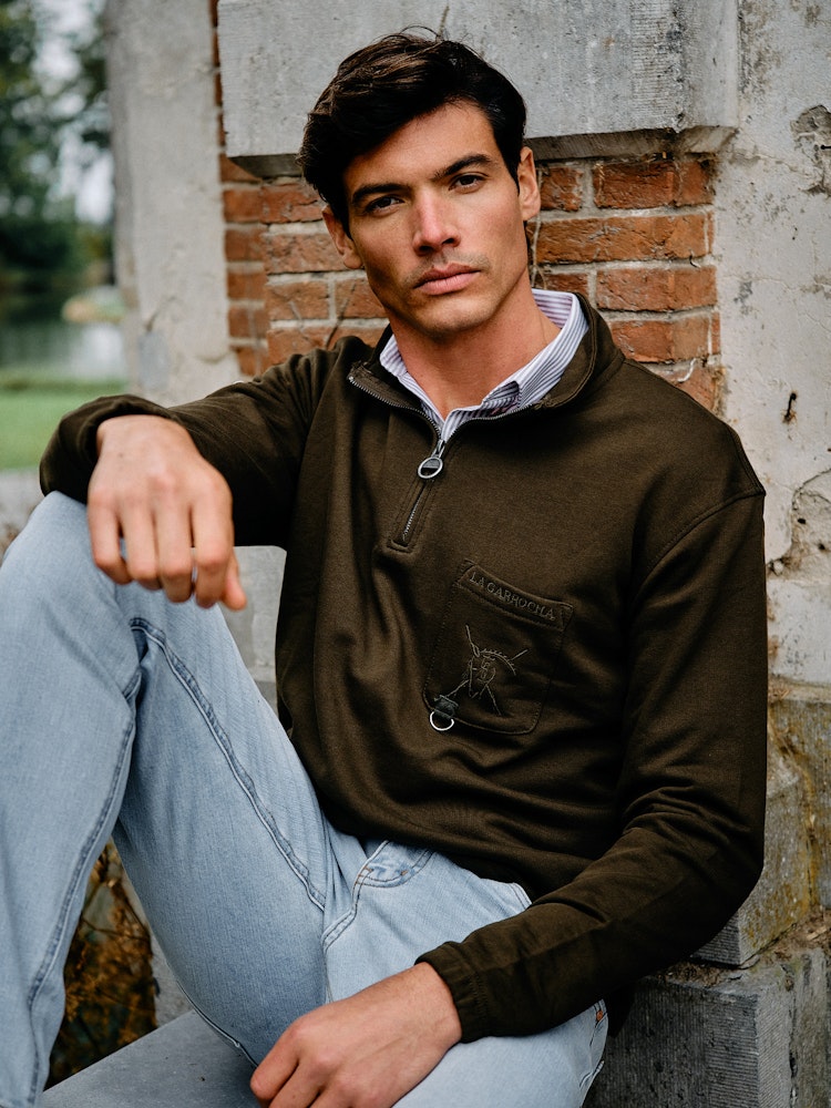 Sudadera Media Cremallera Bolsillo Caza de hombre La Garrocha