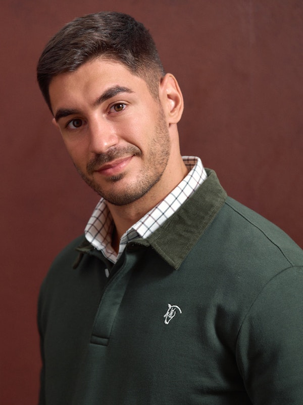 Sweat-shirt à Col Polo en velours Côtelé | Abeto